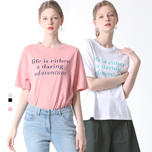 [모리모리스] 허니 멜로우 레터링 티셔츠 - 4color